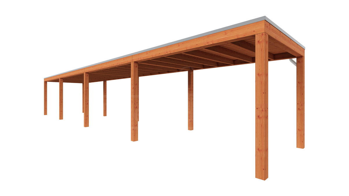 Van Kooten Tuin en Buitenleven Tijdelijk 15% korting | Trendhout Overkapping Palermo 1435x255 cm- Plat dak- Hout- Trendhout