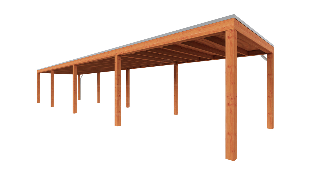 Van Kooten Tuin en Buitenleven Tijdelijk 15% korting | Trendhout Overkapping Palermo 1435x310 cm- Plat dak- Hout- Trendhout