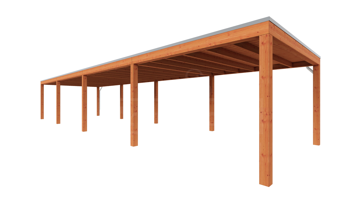 Van Kooten Tuin en Buitenleven Tijdelijk 15% korting | Trendhout Overkapping Palermo 1435x370 cm- Plat dak- Hout- Trendhout