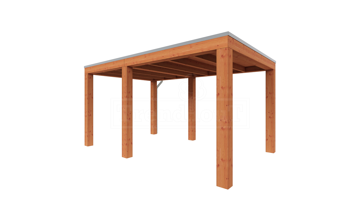Van Kooten Tuin en Buitenleven Tijdelijk 15% korting | Trendhout Overkapping Palermo XXL 445x315 cm- Plat dak- Hout- Trendhout