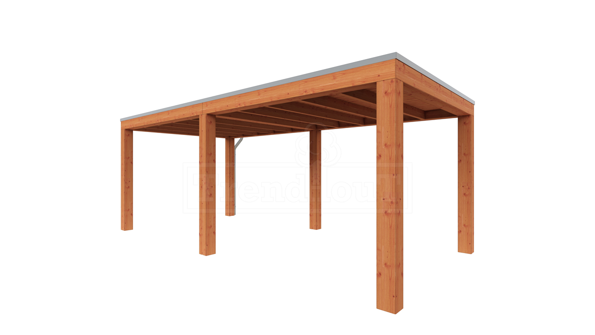 Van Kooten Tuin en Buitenleven Tijdelijk 15% korting | Trendhout Overkapping Palermo XXL 610x315 cm- Plat dak- Hout- Trendhout