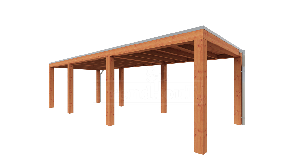 Van Kooten Tuin en Buitenleven Tijdelijk 15% korting | Trendhout Overkapping Palermo XXL 855x315 cm- Plat dak- Hout- Trendhout
