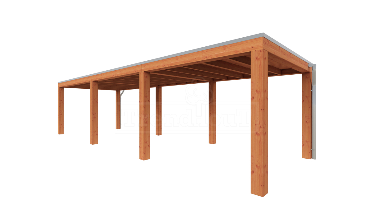 Van Kooten Tuin en Buitenleven Tijdelijk 15% korting | Trendhout Overkapping Palermo XXL 970x315 cm- Plat dak- Hout- Trendhout