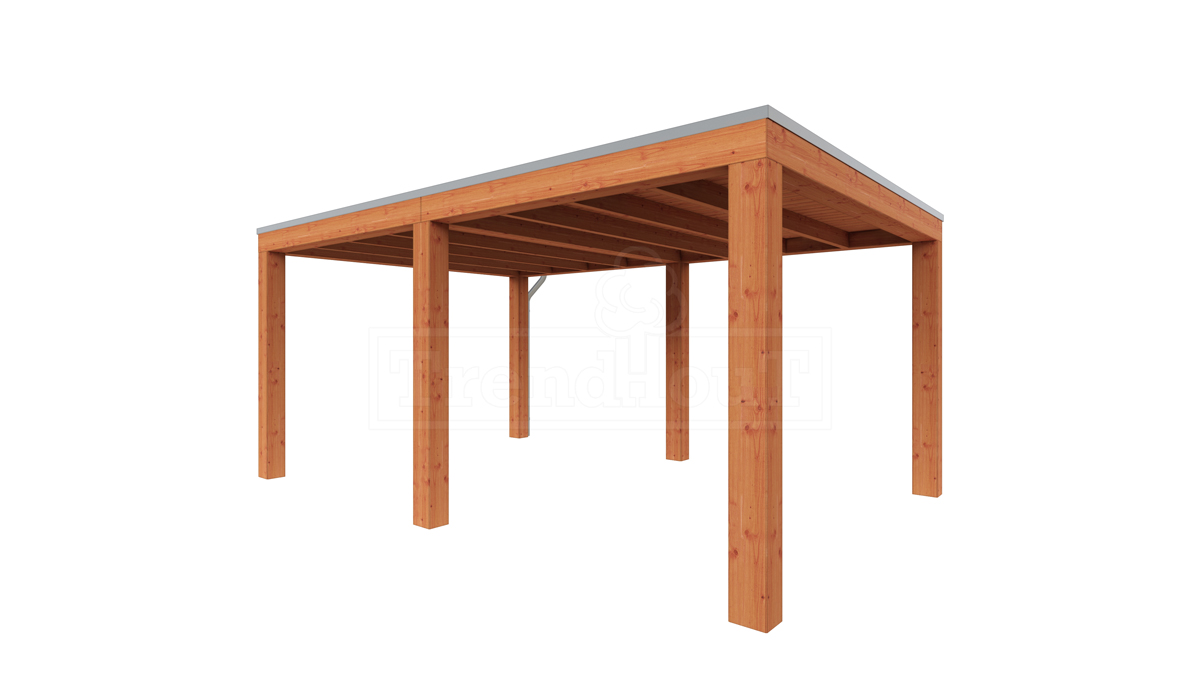 Van Kooten Tuin en Buitenleven Tijdelijk 15% korting | Trendhout Overkapping Palermo XXL 505x380 cm- Plat dak- Hout- Trendhout