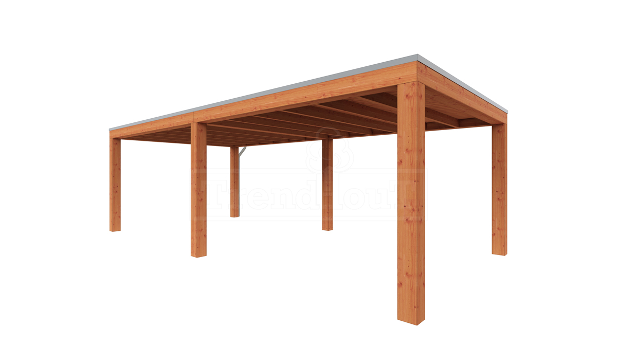 Van Kooten Tuin en Buitenleven Tijdelijk 15% korting | Trendhout Overkapping Palermo XXL 740x380 cm- Plat dak- Hout- Trendhout