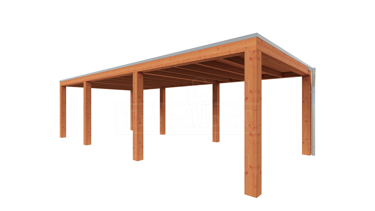 Van Kooten Tuin en Buitenleven Tijdelijk 15% korting | Trendhout Overkapping Palermo XXL 855x380 cm- Plat dak- Hout- Trendhout