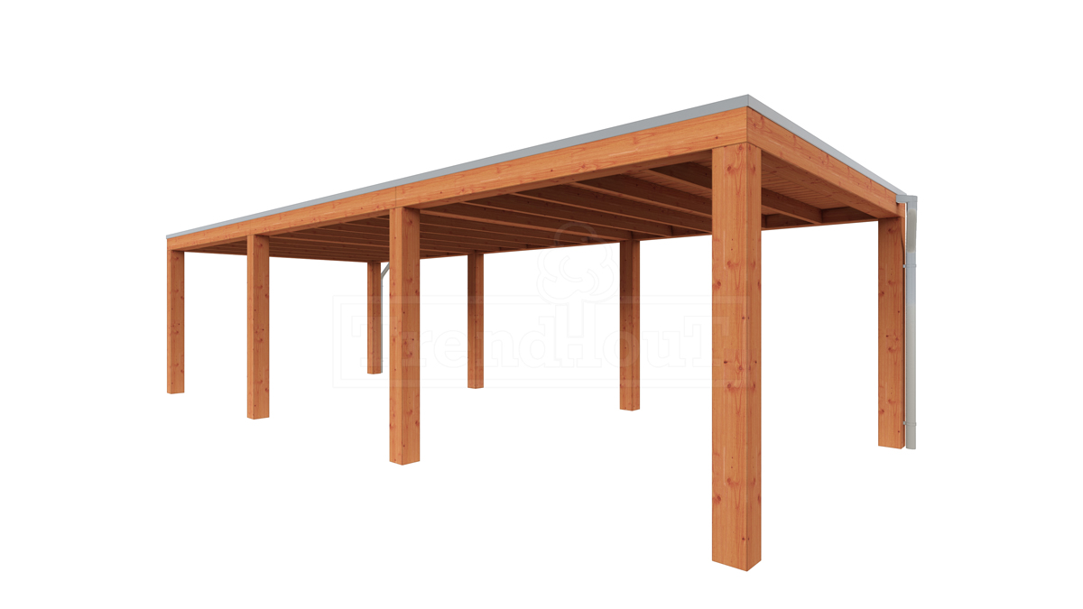 Van Kooten Tuin en Buitenleven Tijdelijk 15% korting | Trendhout Overkapping Palermo XXL 905x380 cm- Plat dak- Hout- Trendhout