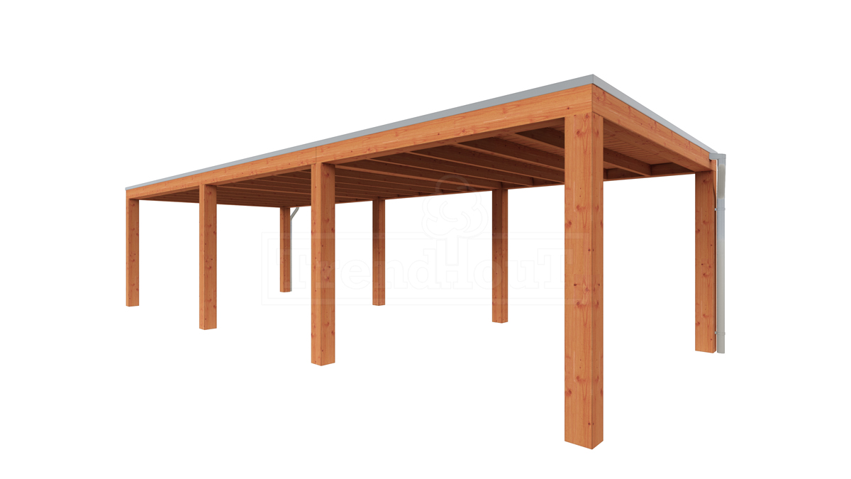 Van Kooten Tuin en Buitenleven Tijdelijk 15% korting | Trendhout Overkapping Palermo XXL 970x380 cm- Plat dak- Hout- Trendhout