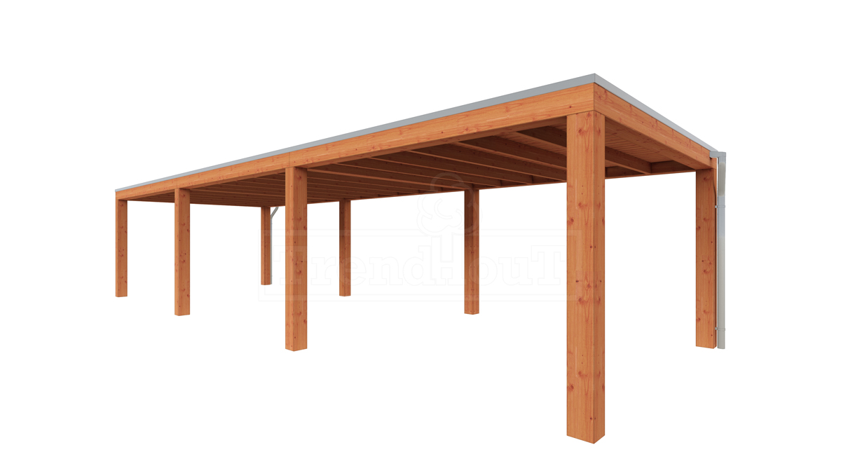 Van Kooten Tuin en Buitenleven Tijdelijk 15% korting | Trendhout Overkapping Palermo XXL 1100x380 cm- Plat dak- Hout- Trendhout