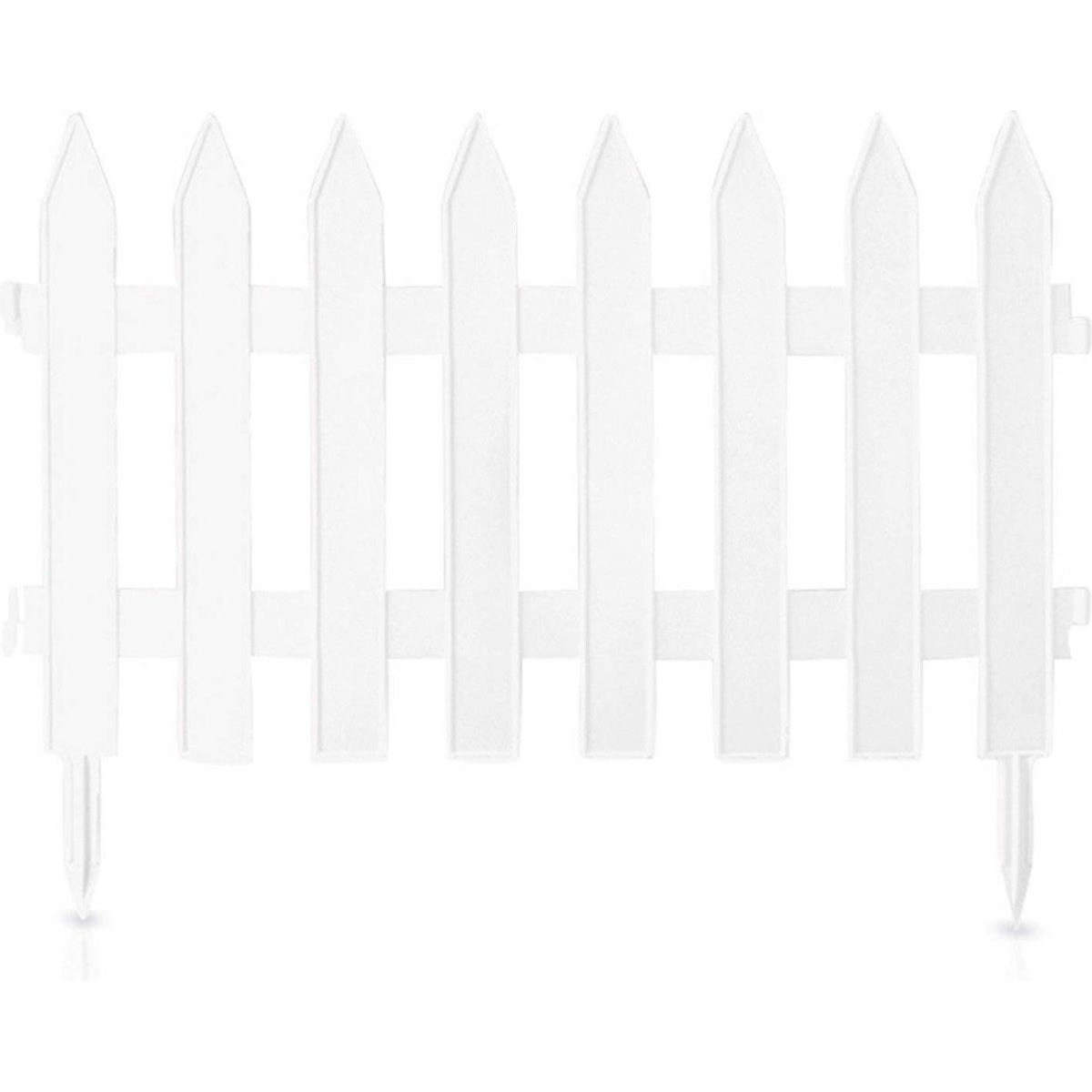 Prosperplast Tuinhekjes - 7x stuks - kunststof - 320 cm - wit -