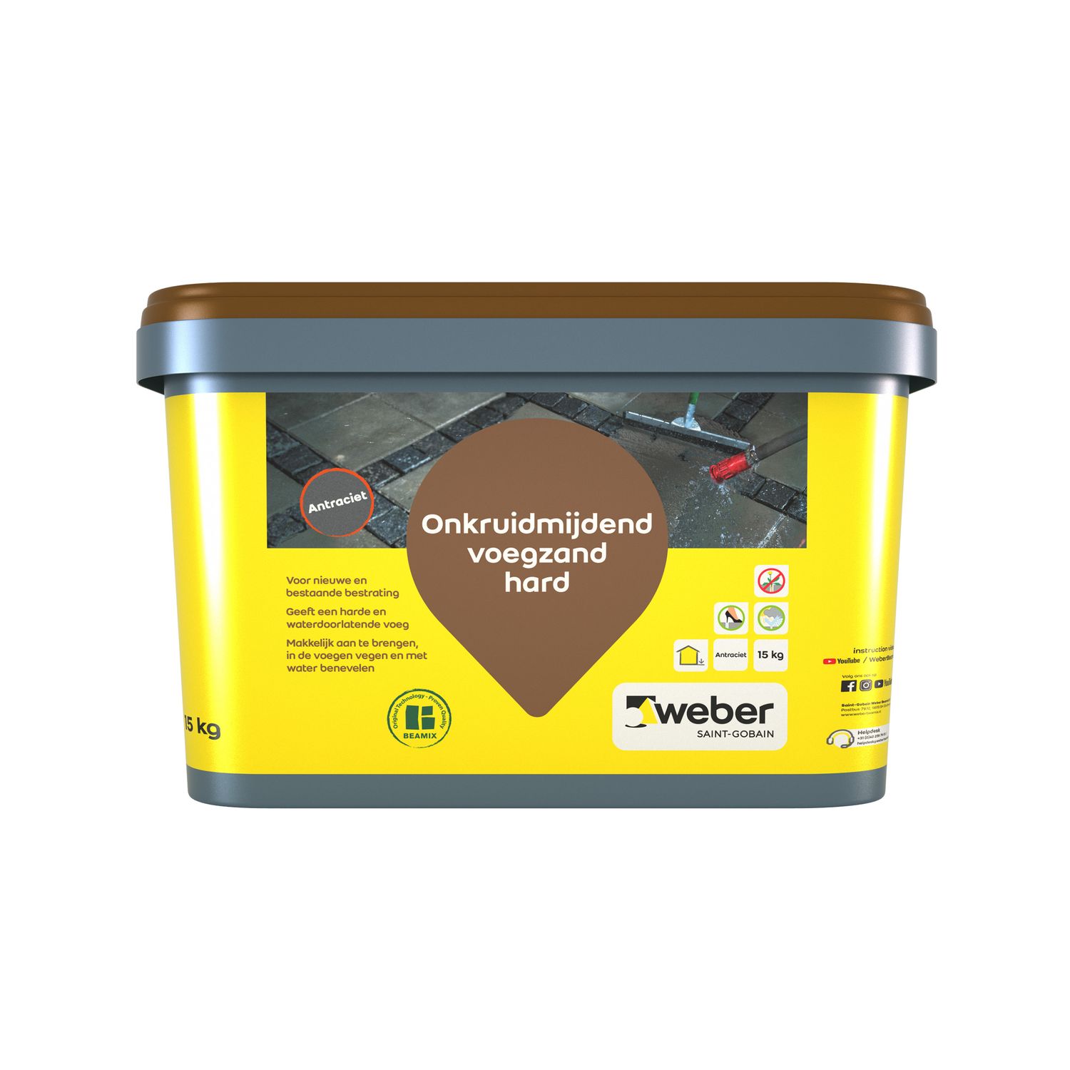Saint Gobain Weber Weber – Voegzand - Hard – Onkruidmijdend – Waterdoorlatend - Antraciet - 15 Kg