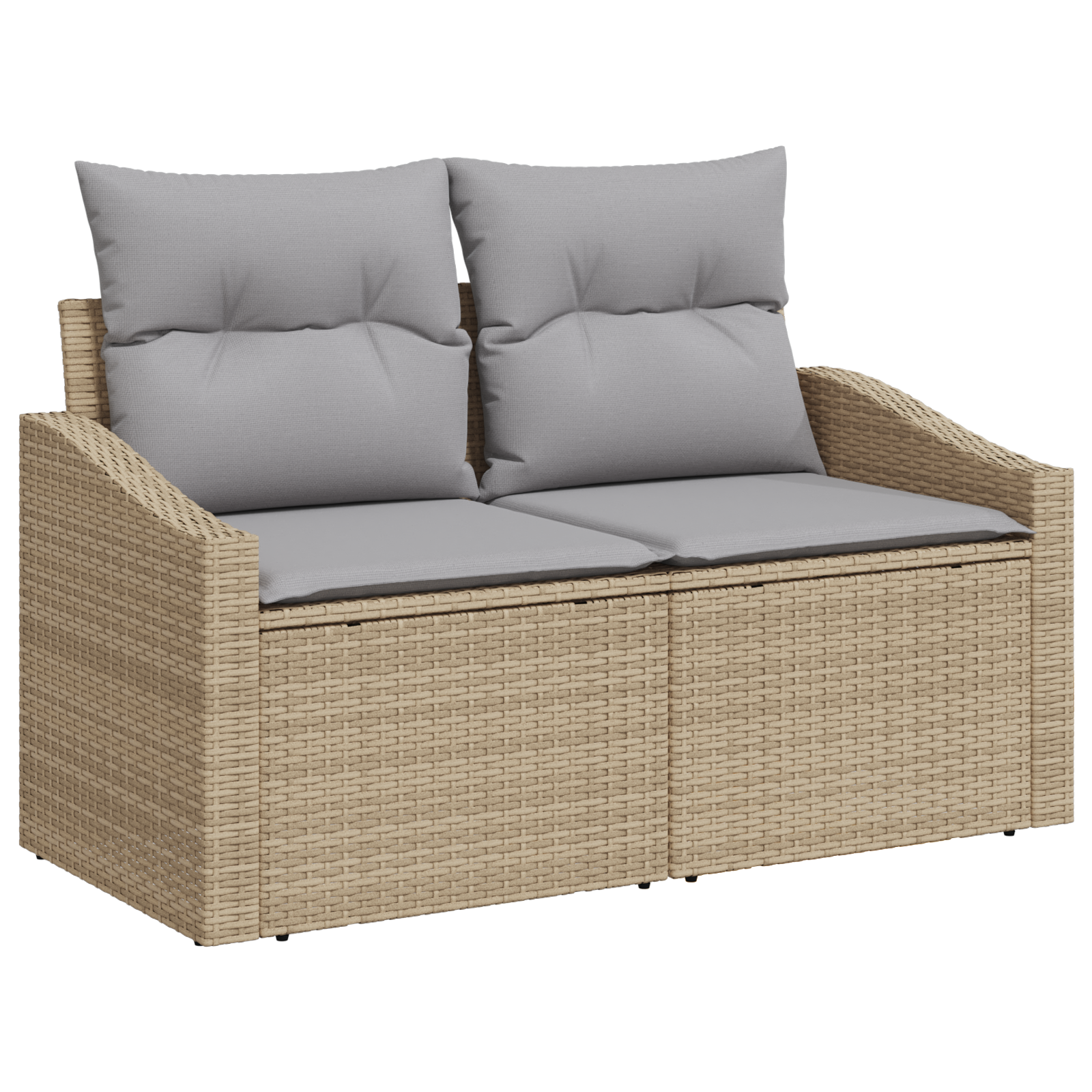 vidaXL 6-delige tuinset met kussens in beige poly rattan