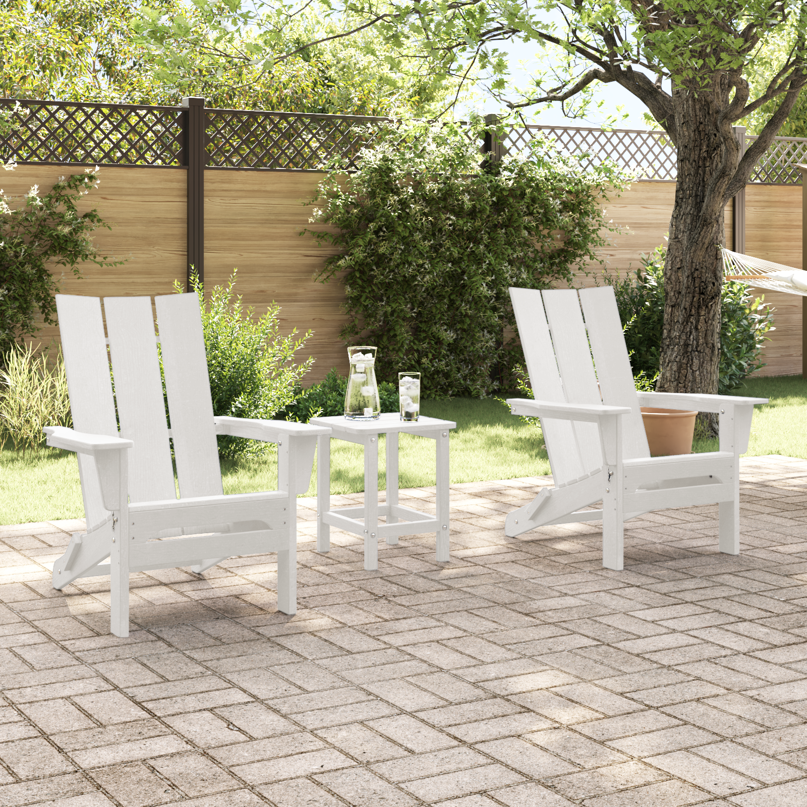 vidaXL Stoelen 2 st Adirondack 74,5x80,5x90 cm HDPE wit
