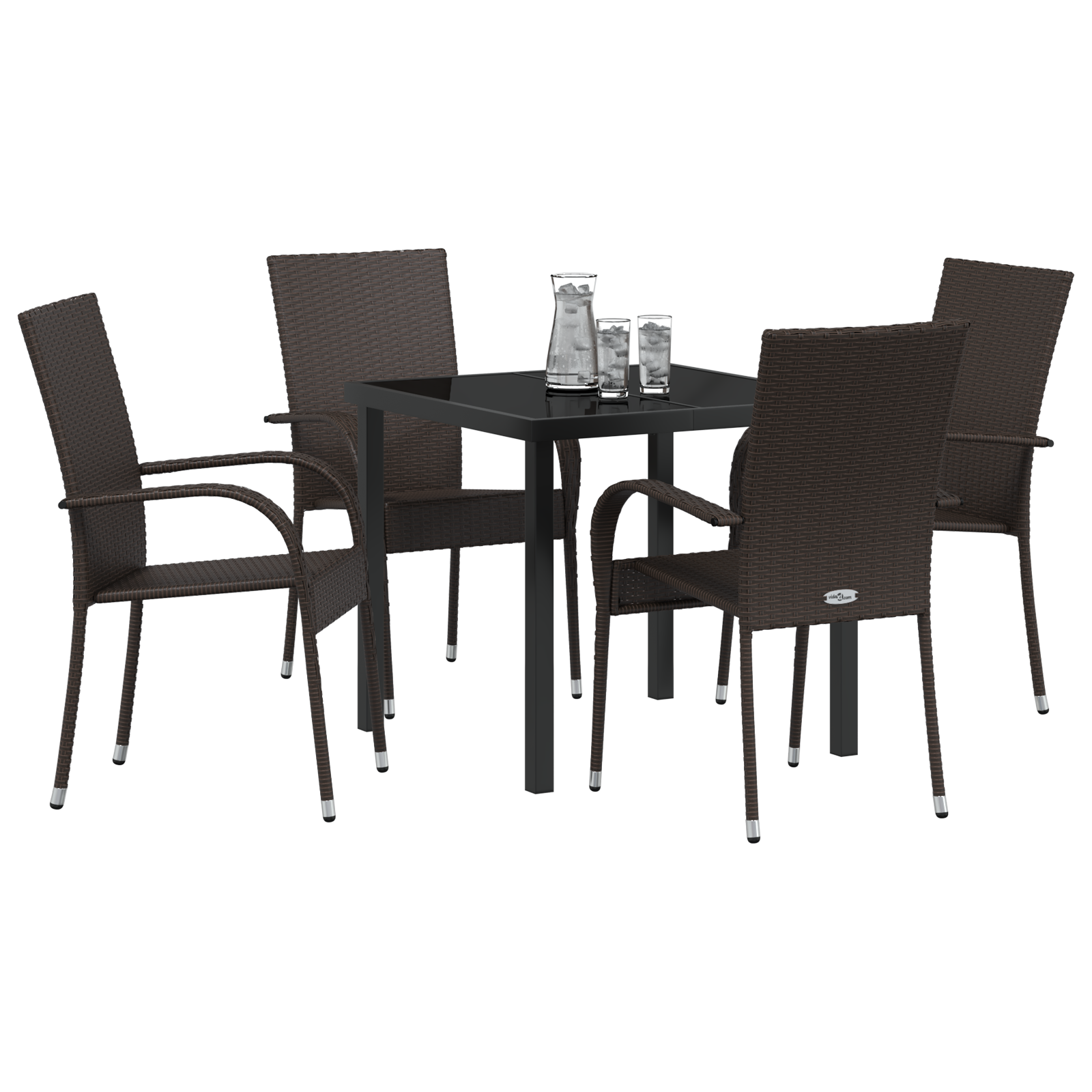 vidaXL 5-delige tuinset - Bruin poly rattan