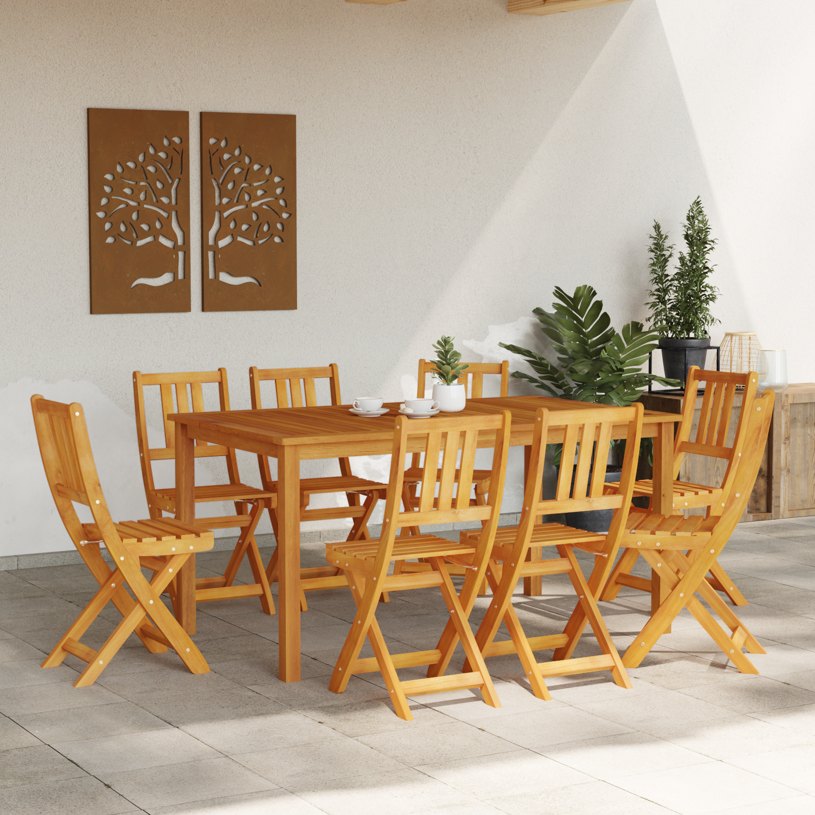 vidaXL Tuinstoelen 8 st inklapbaar 36x46x86 cm massief acaciahout