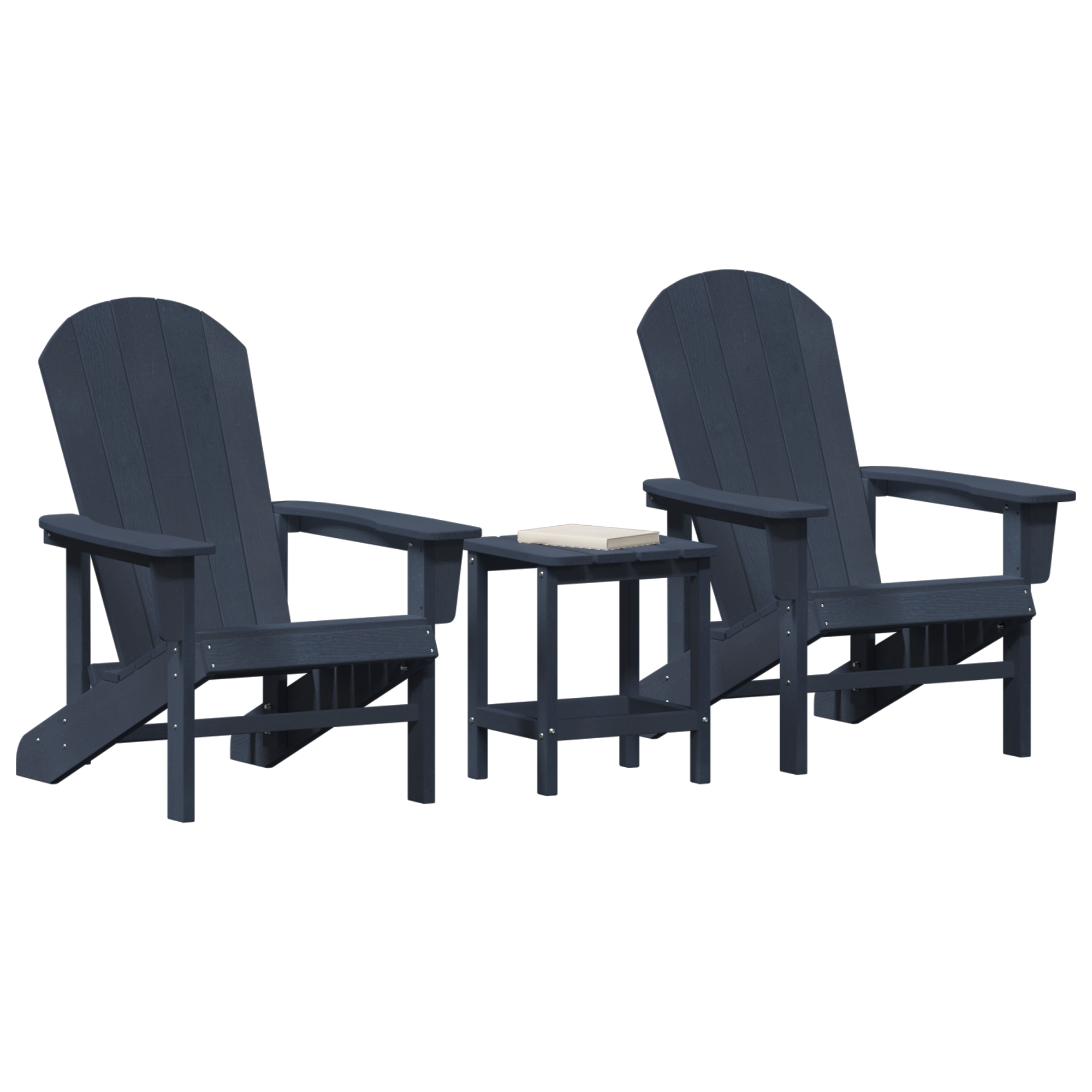 vidaXL 3-delige Loungeset HDPE marineblauw