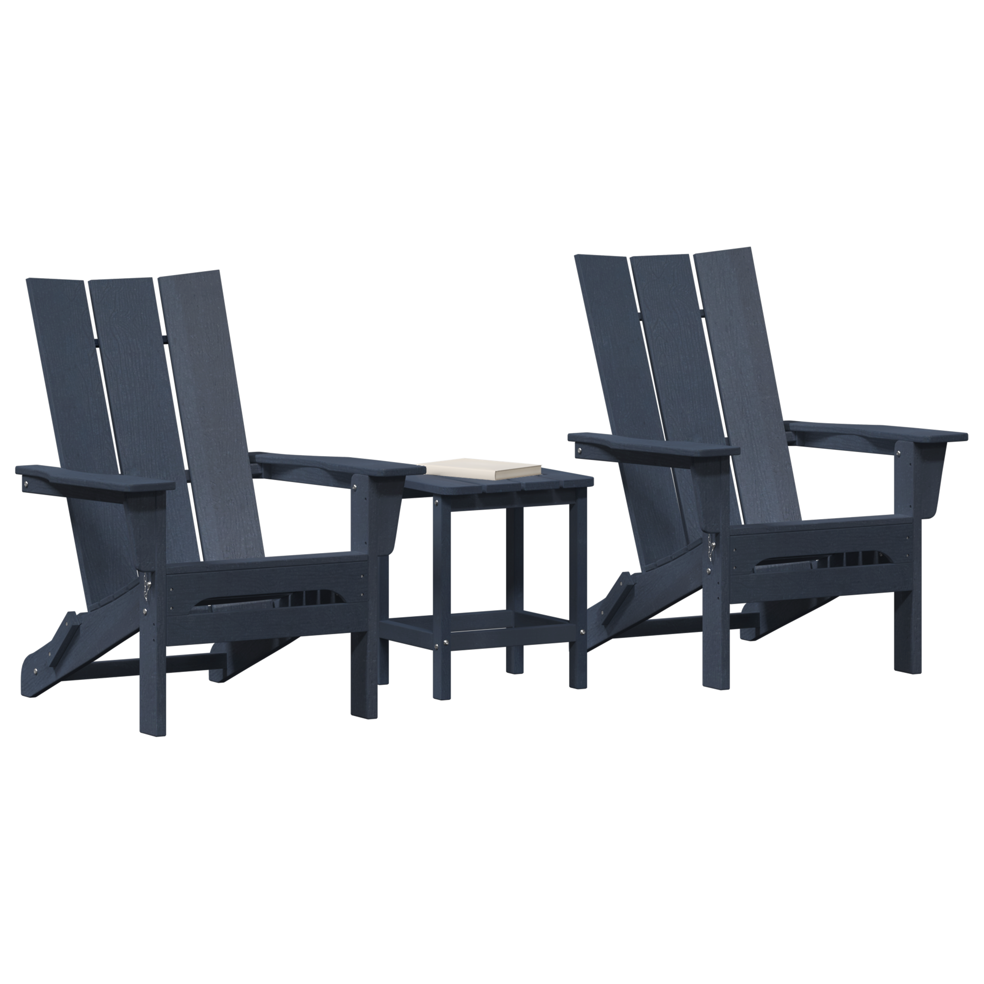vidaXL 3-delige Loungeset HDPE marineblauw