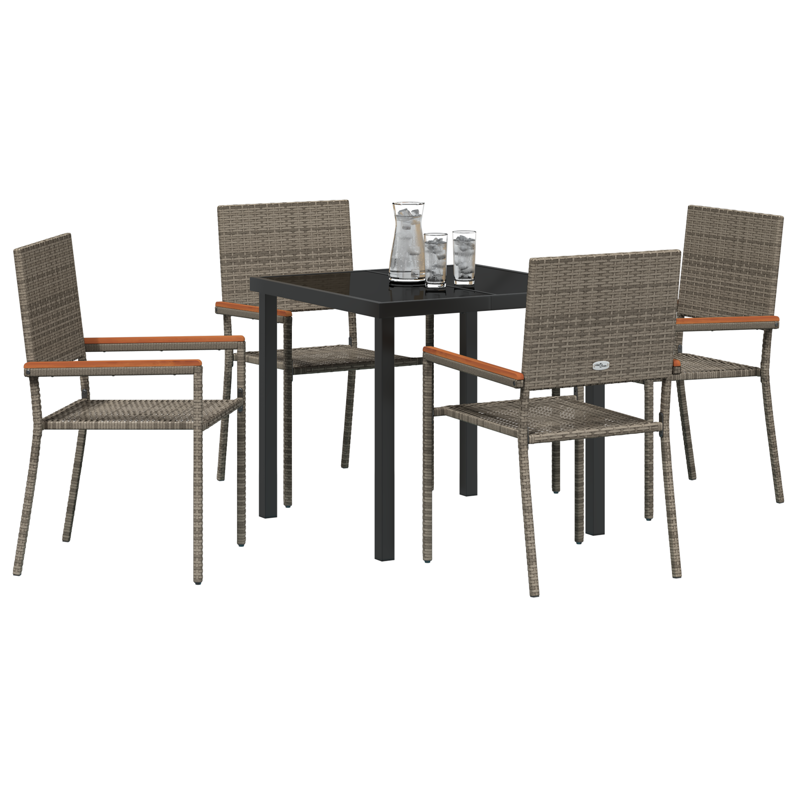 vidaXL 5-delige tuinset grijs poly rattan