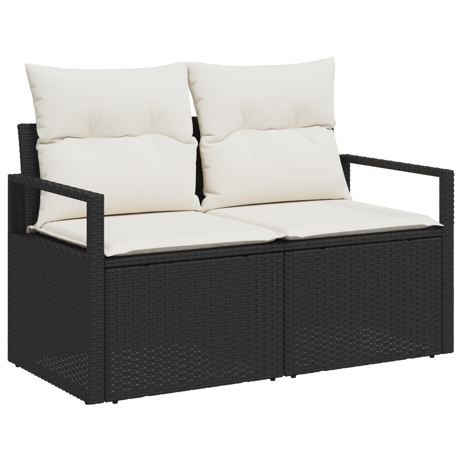 vidaXL 9-delige Tuinset met Kussens in Zwart Poly Rattan