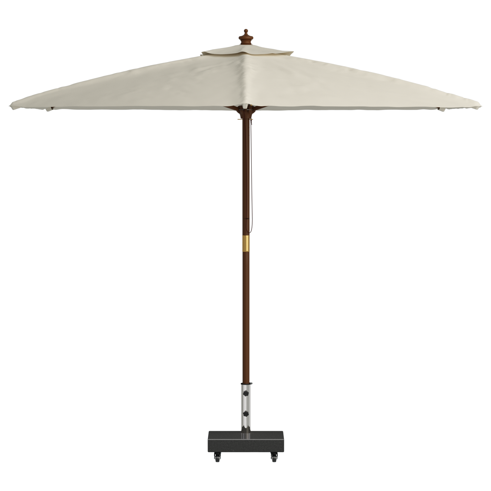 vidaXL parasolvoet met wielen voor Ø38/48mm palen Zwart Graniet 25 kg Rechthoekig