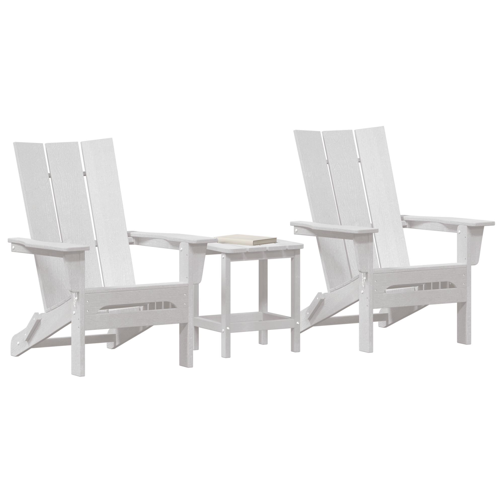 vidaXL 3-delige Loungeset HDPE wit