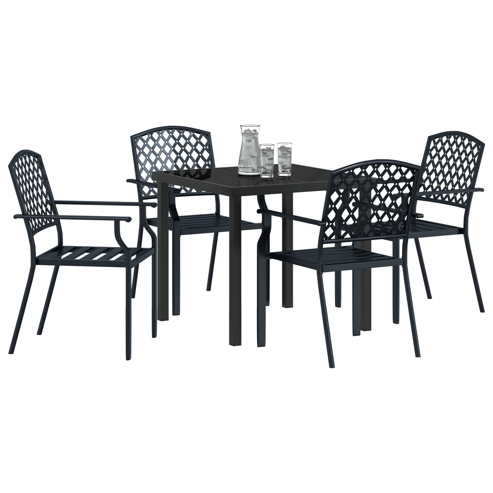 vidaXL 5-delige Tuin Eetset Antraciet Staal