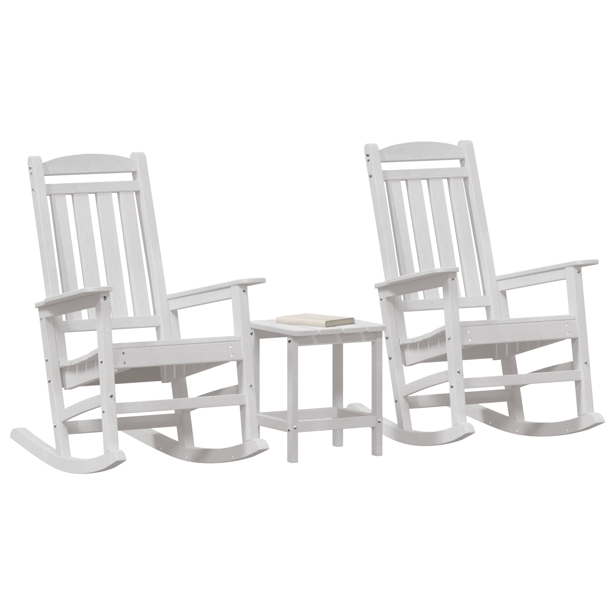 vidaXL 3-delige tuin loungeset Wit HDPE