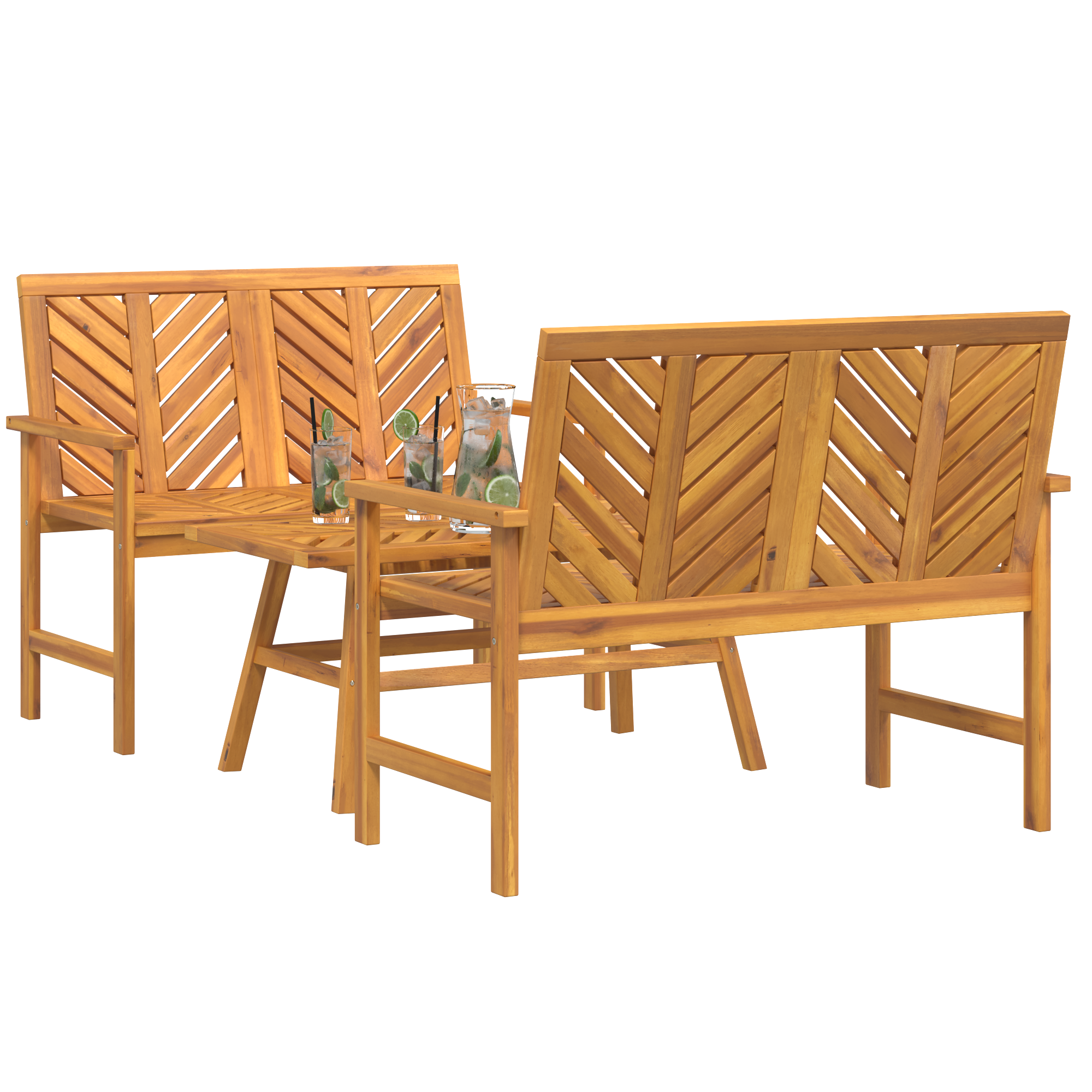vidaXL 3-delige loungeset voor in de tuin van massief acaciahout