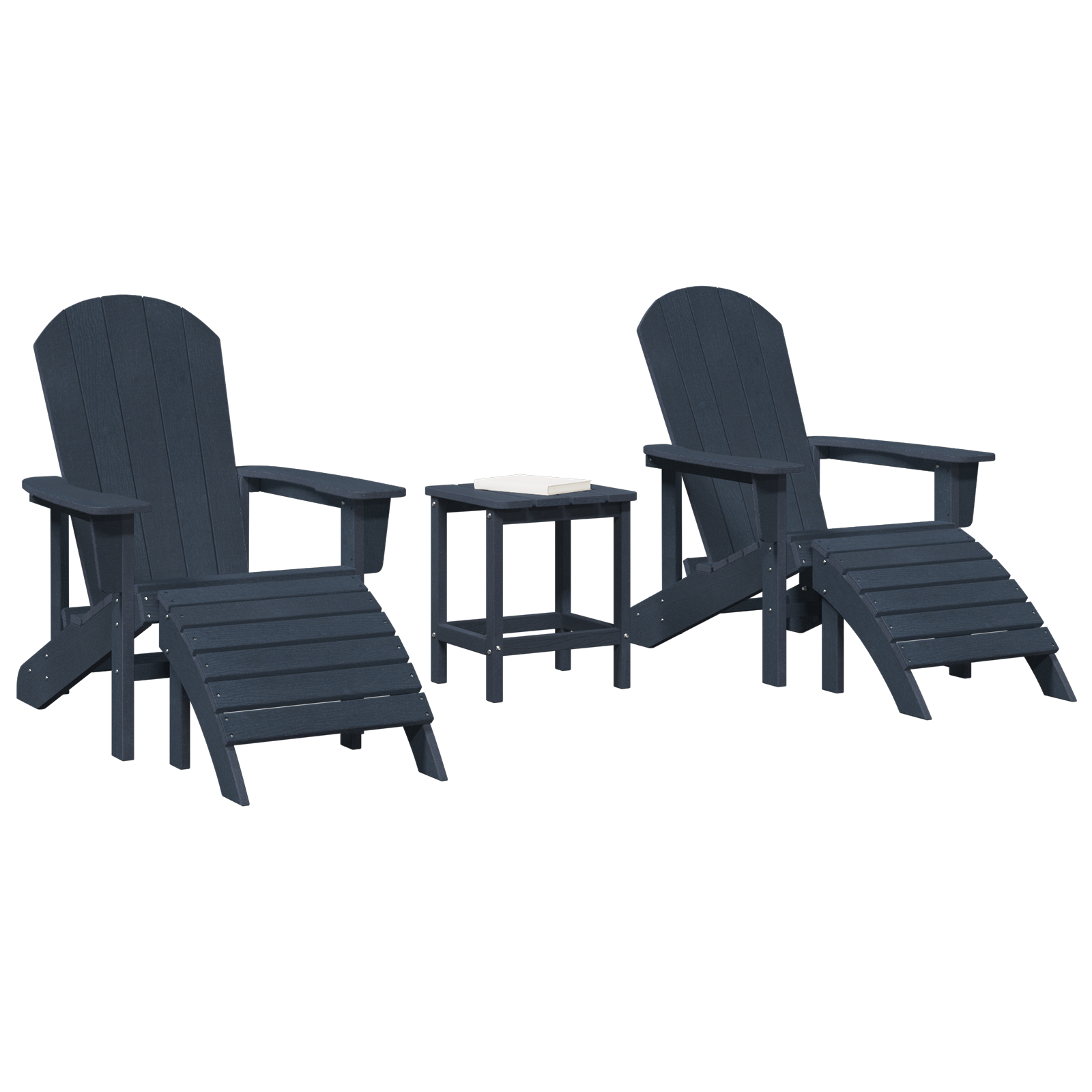 vidaXL 3-delige Loungeset HDPE marineblauw