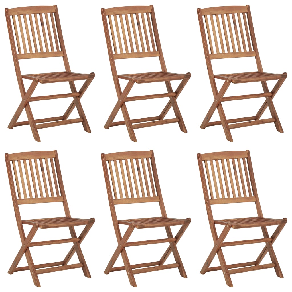 vidaXL Tuinstoelen 6 st inklapbaar met kussens massief acaciahout