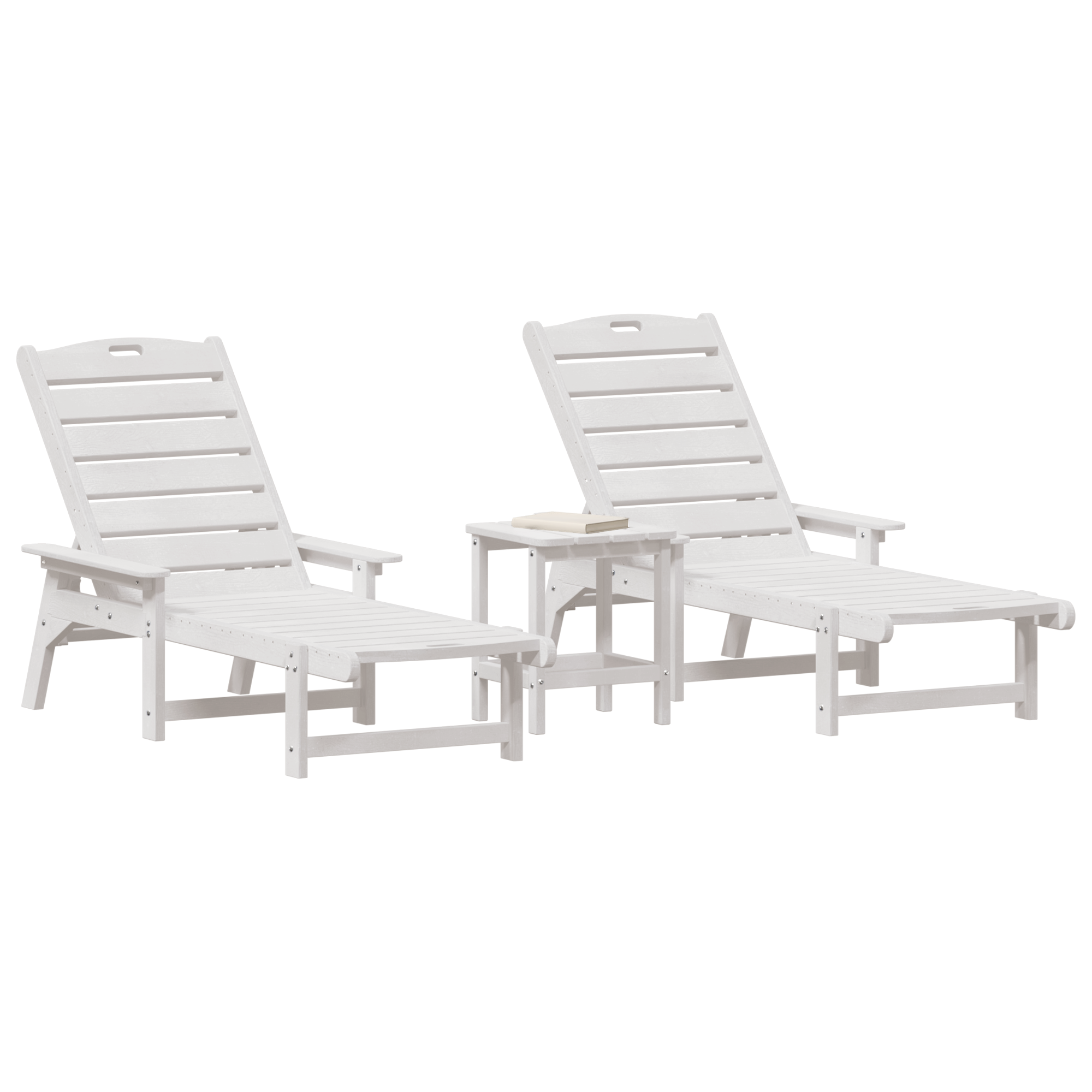 vidaXL 3-delige tuin lounge set wit HDPE