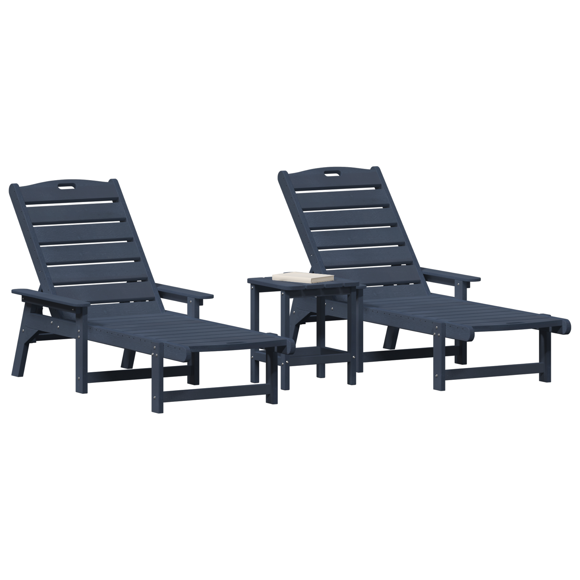 vidaXL 3-delige Lounge Set voor in de Tuin - Marineblauw HDPE