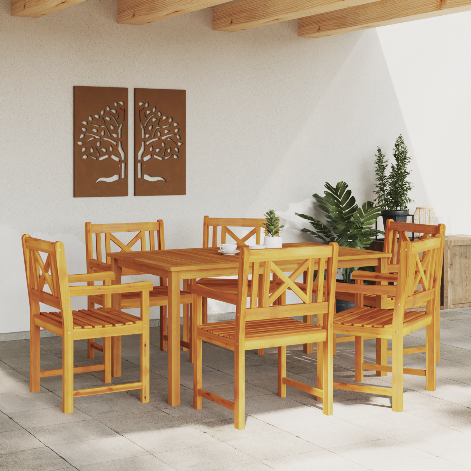 vidaXL Tuinstoelen 6 stuks 56x55.5x90 cm Massief Acaciahout