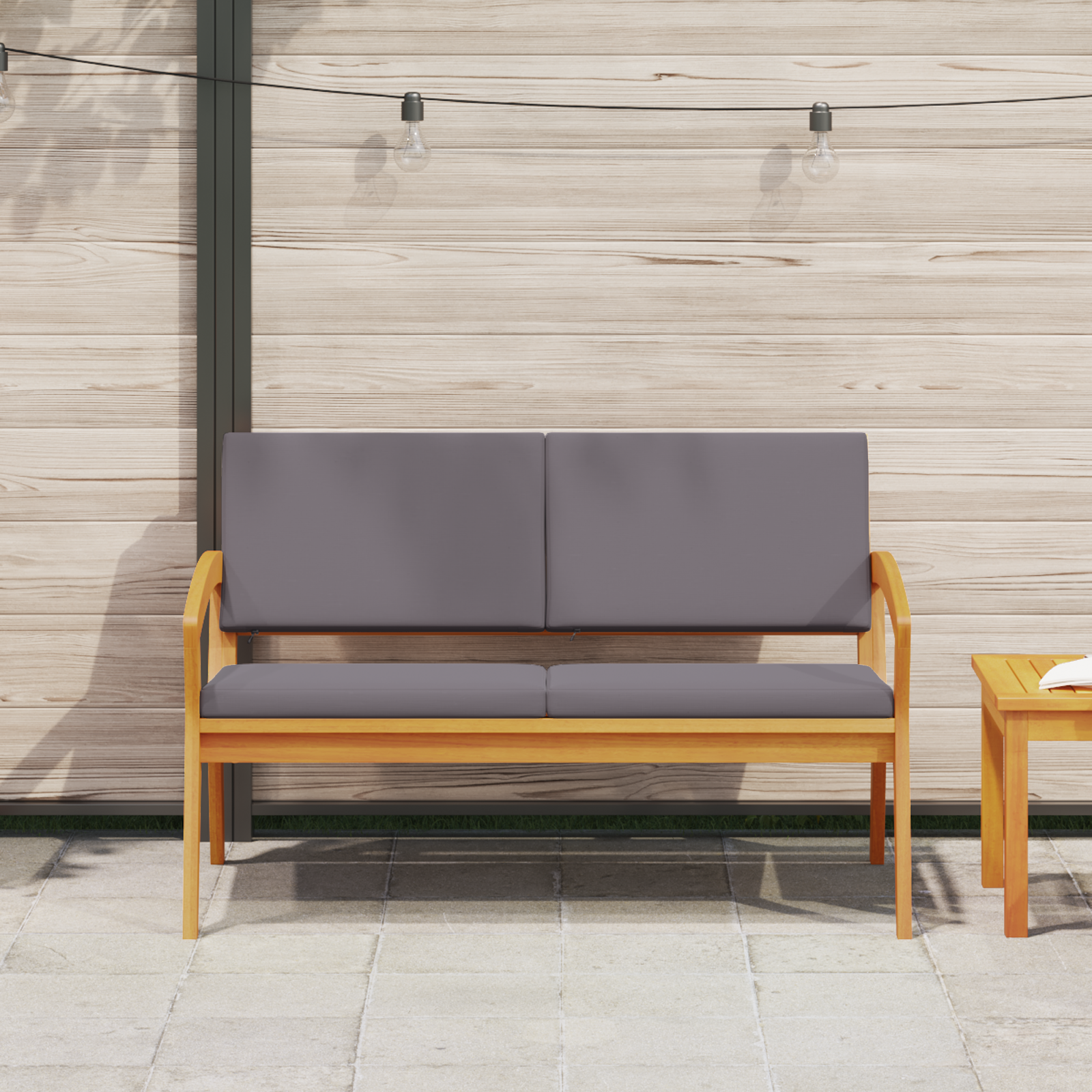 vidaXL Tuinbank met kussens 115x70x72 cm massief acaciahout