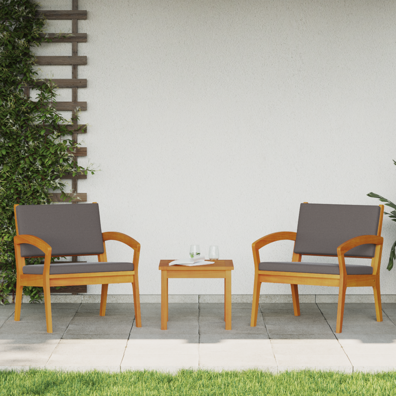 vidaXL Tuinstoelen 2 st 59,5x70,5x72,5 cm massief acaciahout