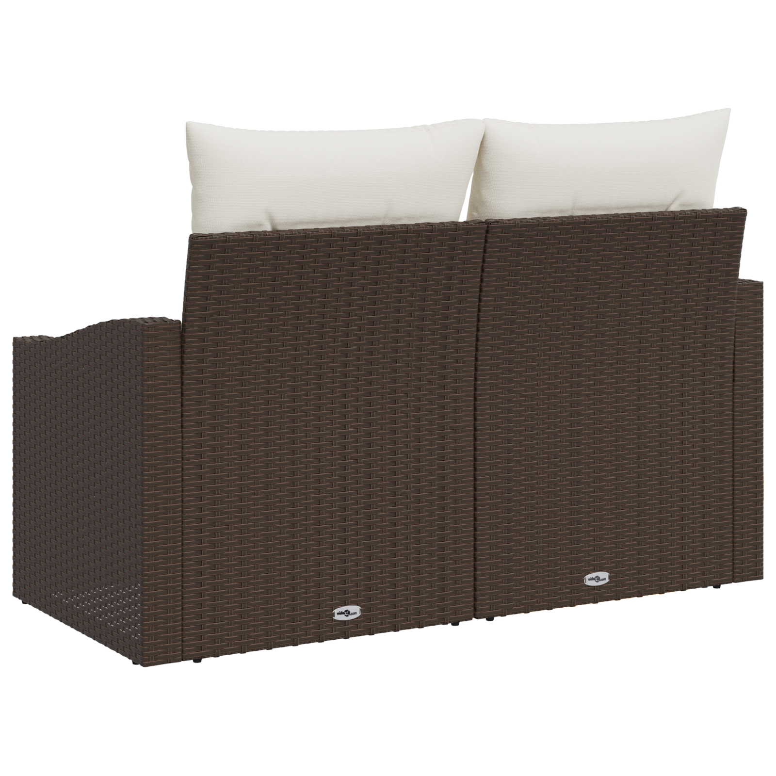 vidaXL Tuinbank 2-zits met kussens poly rattan bruin