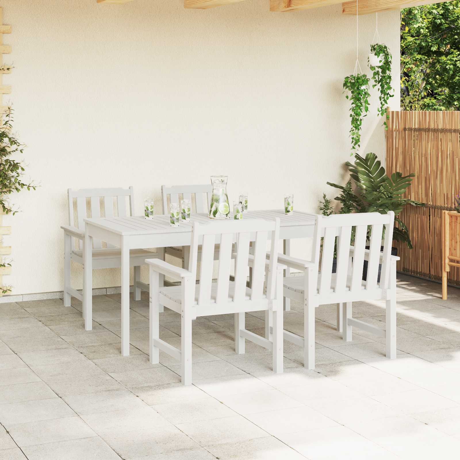 vidaXL Tuinstoelen 4 st 65,5x55,5x88 cm HDPE wit