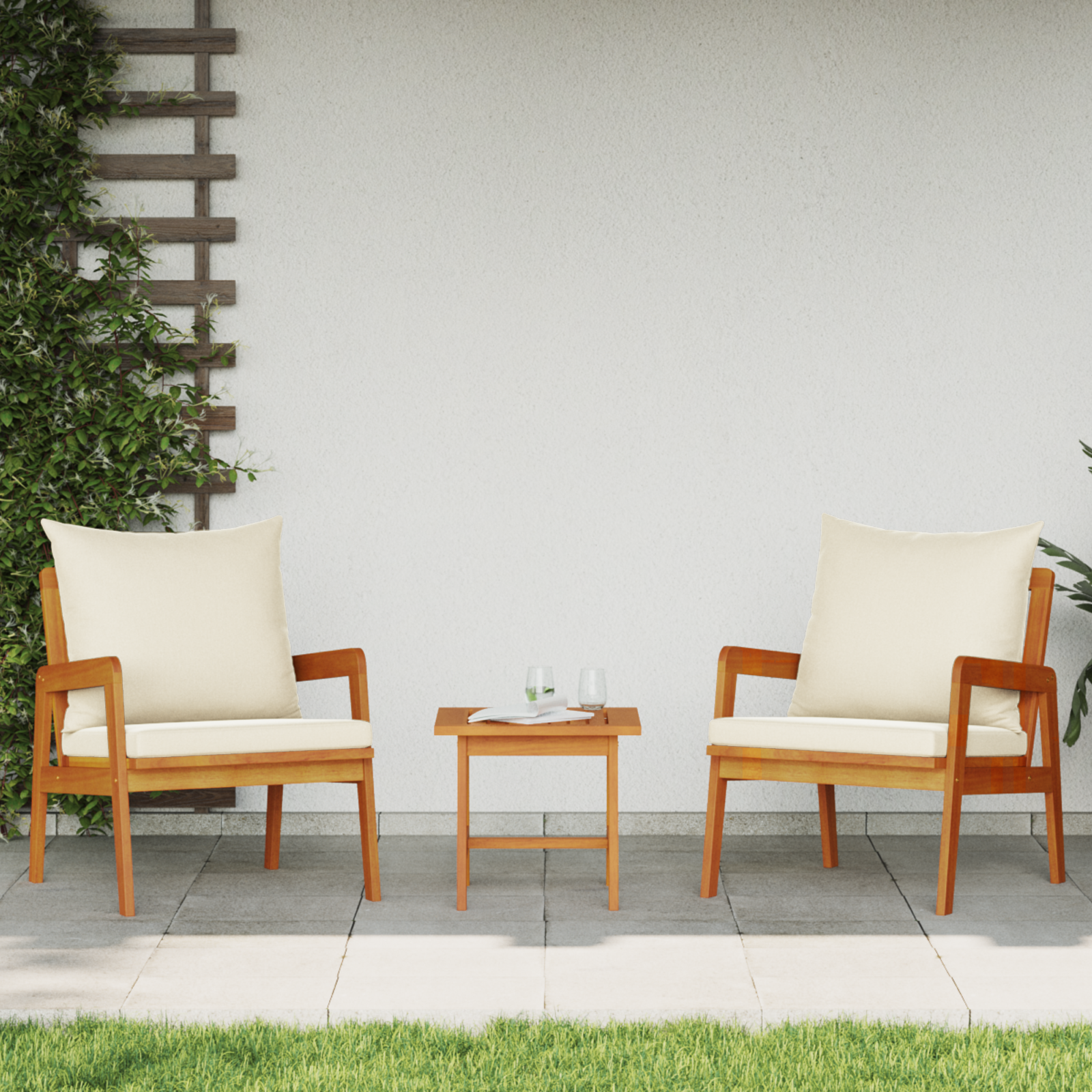 vidaXL Tuinstoelen 2 st 59,5x65x71,5 cm massief acaciahout