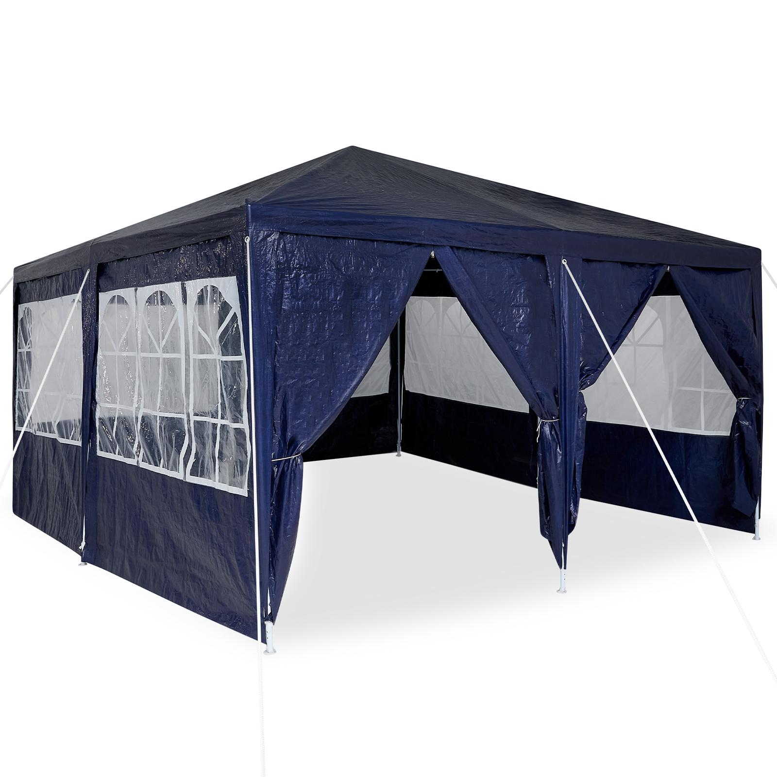 vidaXL Partytent met 8 Zijwanden Blauw 4x4 m PE