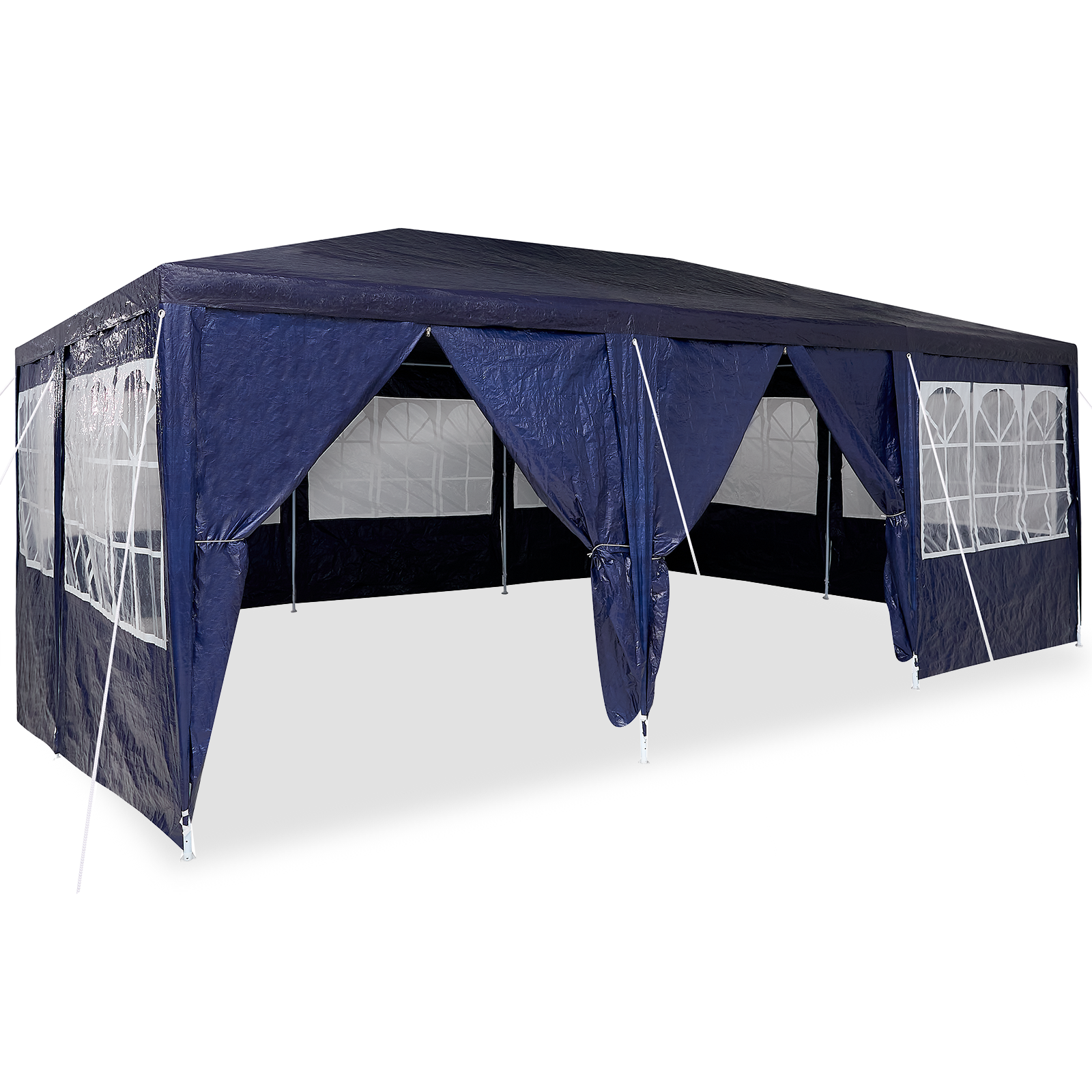 vidaXL Partytent met 10 Zijwanden Blauw 6x4 m PE