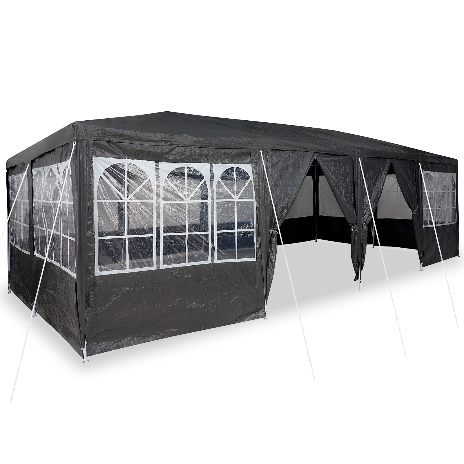 vidaXL Partytent met 12 Zijkanten Antraciet 8x4 m PE