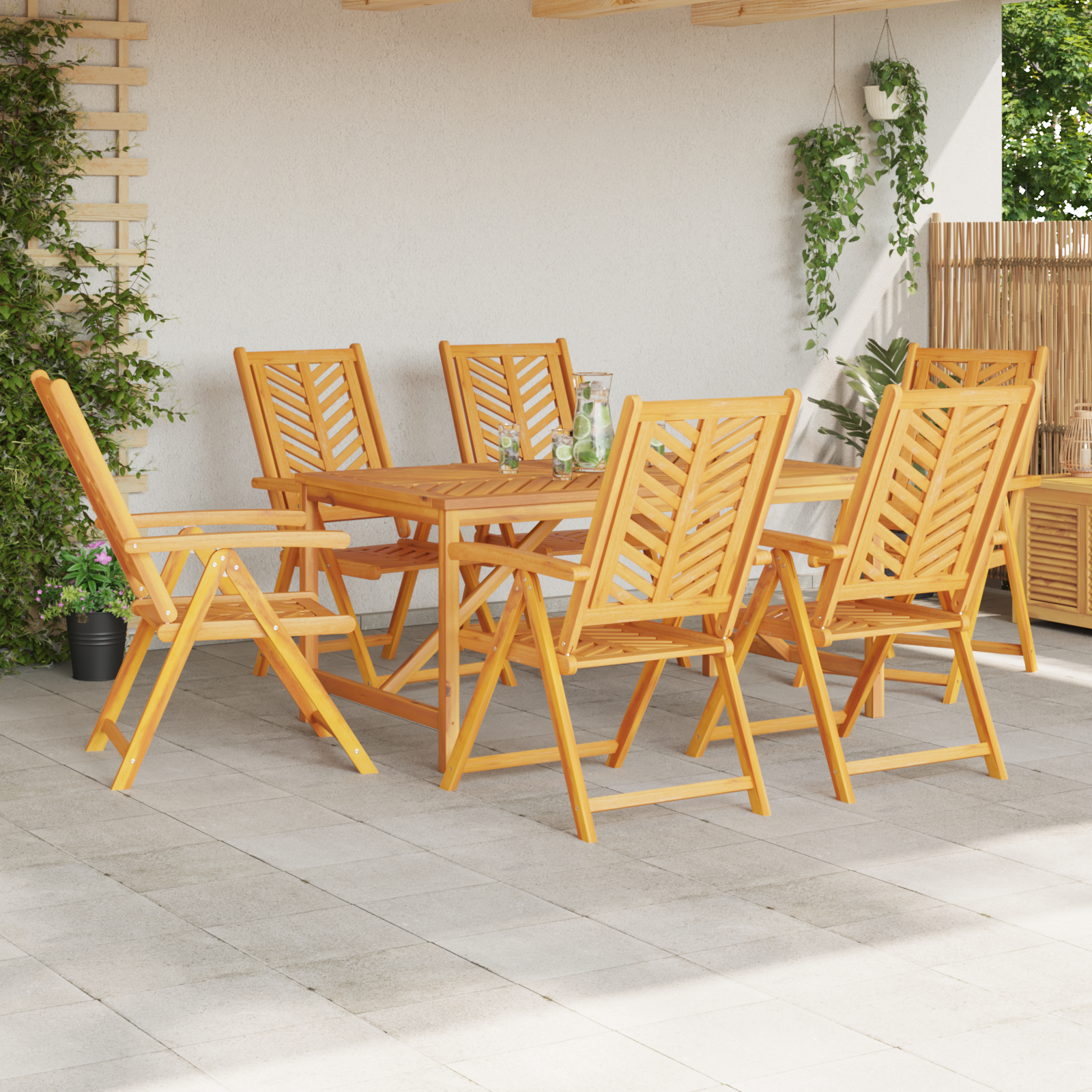 vidaXL 6 Stuks Ligstoelen Massief Hout Acacia