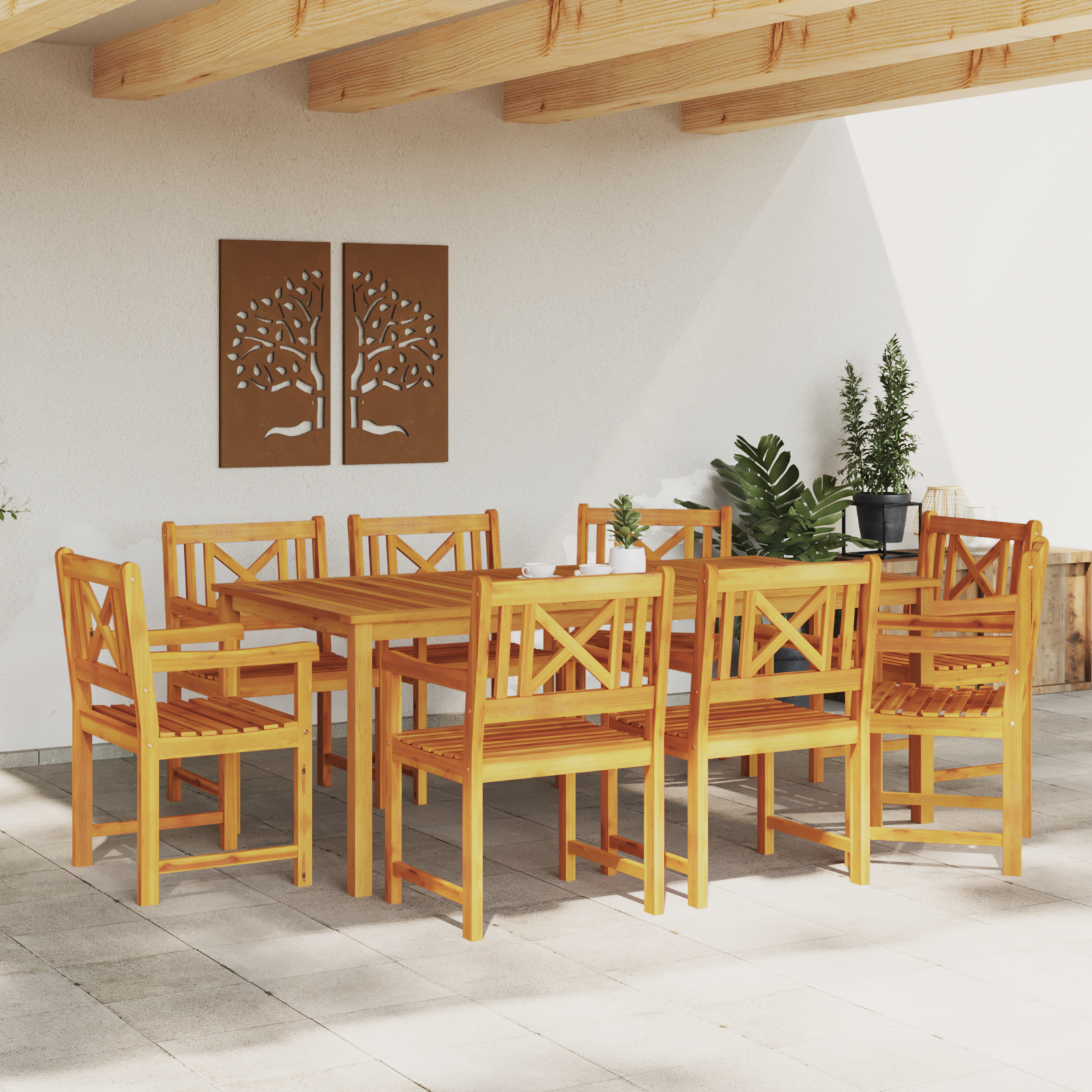 vidaXL Tuinstoelen 8 stuks 56x55.5x90 cm Massief Hout Acacia