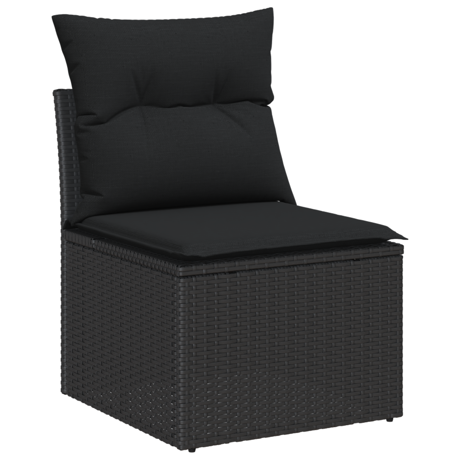 vidaXL 5-delige tuinset met kussens zwart poly rattan acacia
