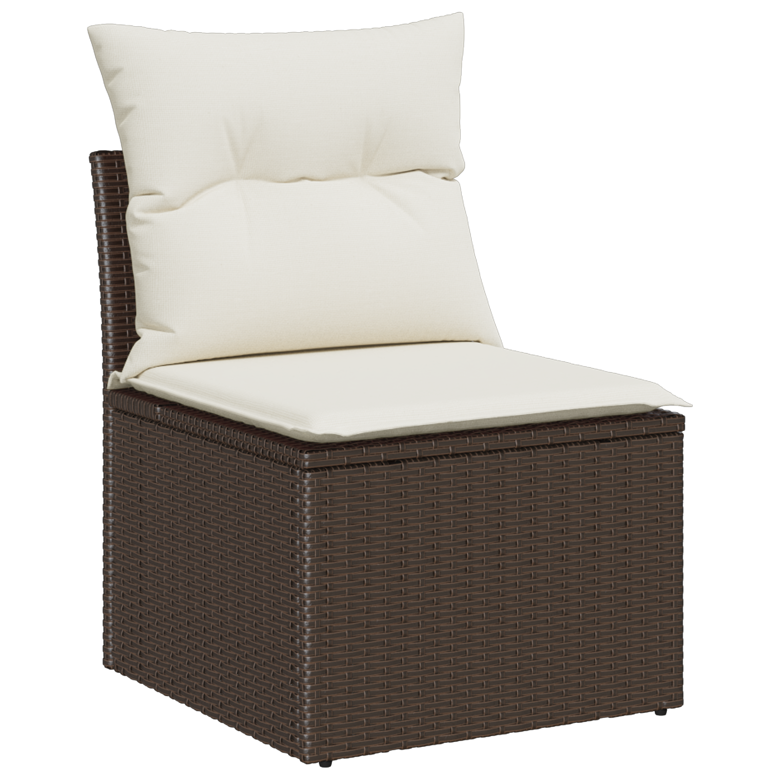 vidaXL 5-delige Tuinbankenset met kussens poly rattan bruin