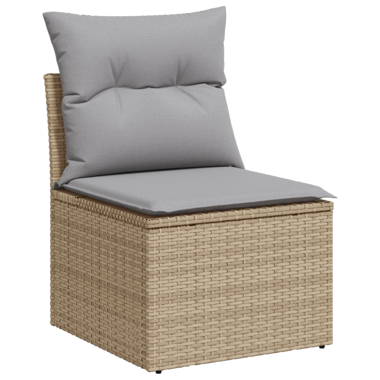 vidaXL 5-delige tuinset met kussens in Beige Poly Rattan en Acacia