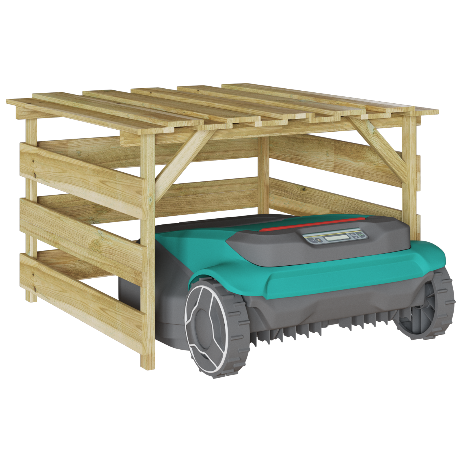 vidaXL Robotmaaier Garage Impregneerd Hout Pain
