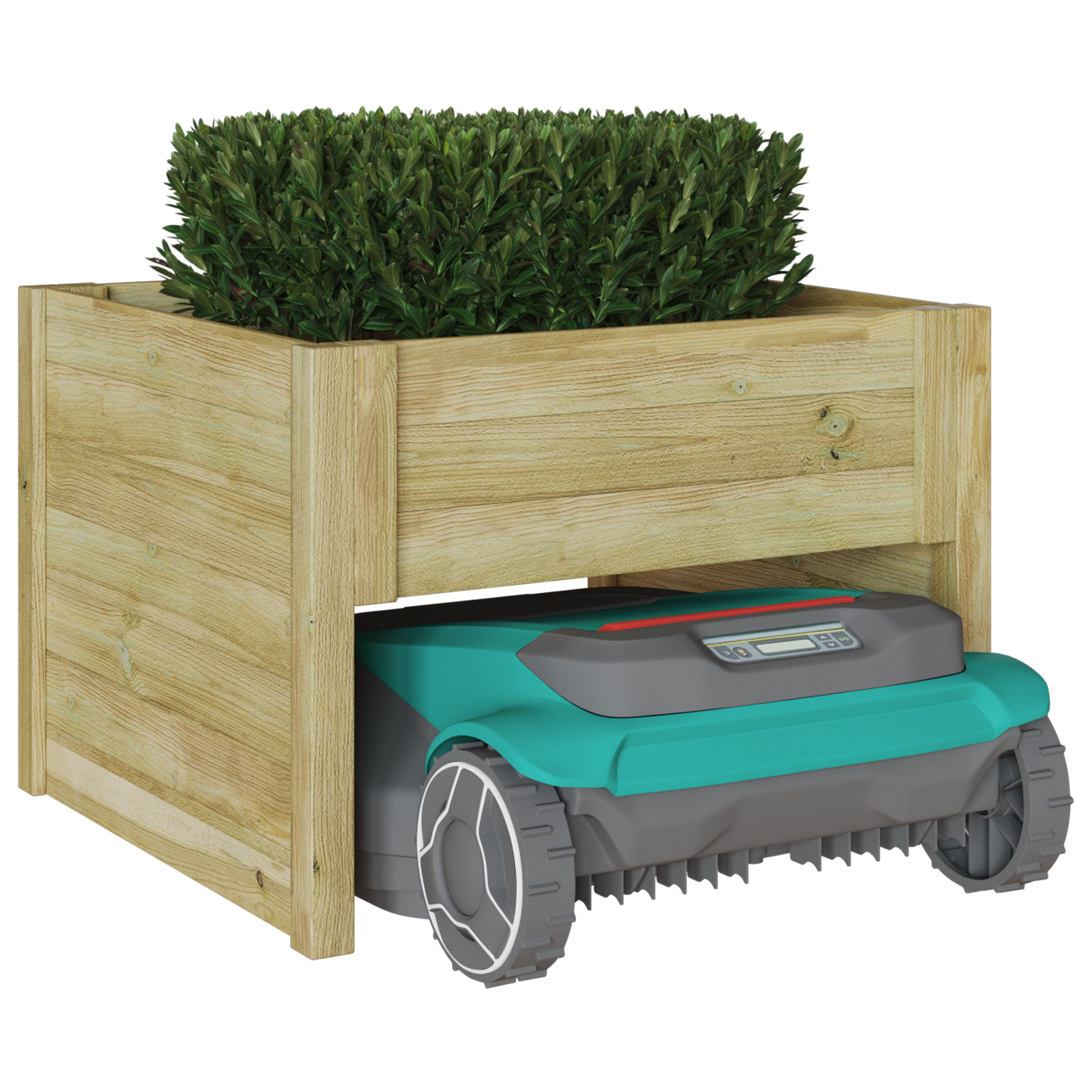 vidaXL Robotmaaier Garage met Plantenbak van geïmpregneerd hout