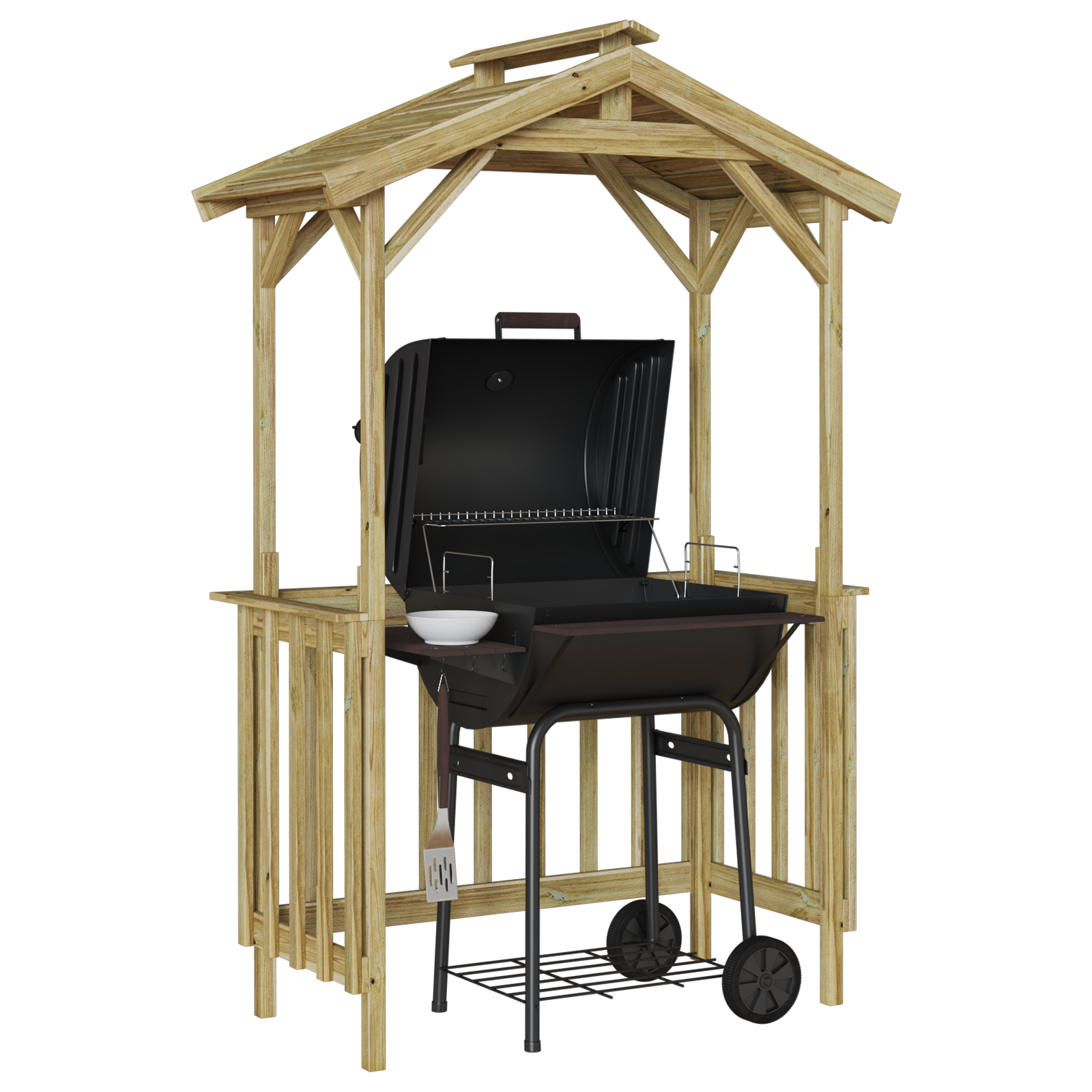 vidaXL BBQ Schuur 133,5x63x200 cm Geïmpregneerd Vurenhout