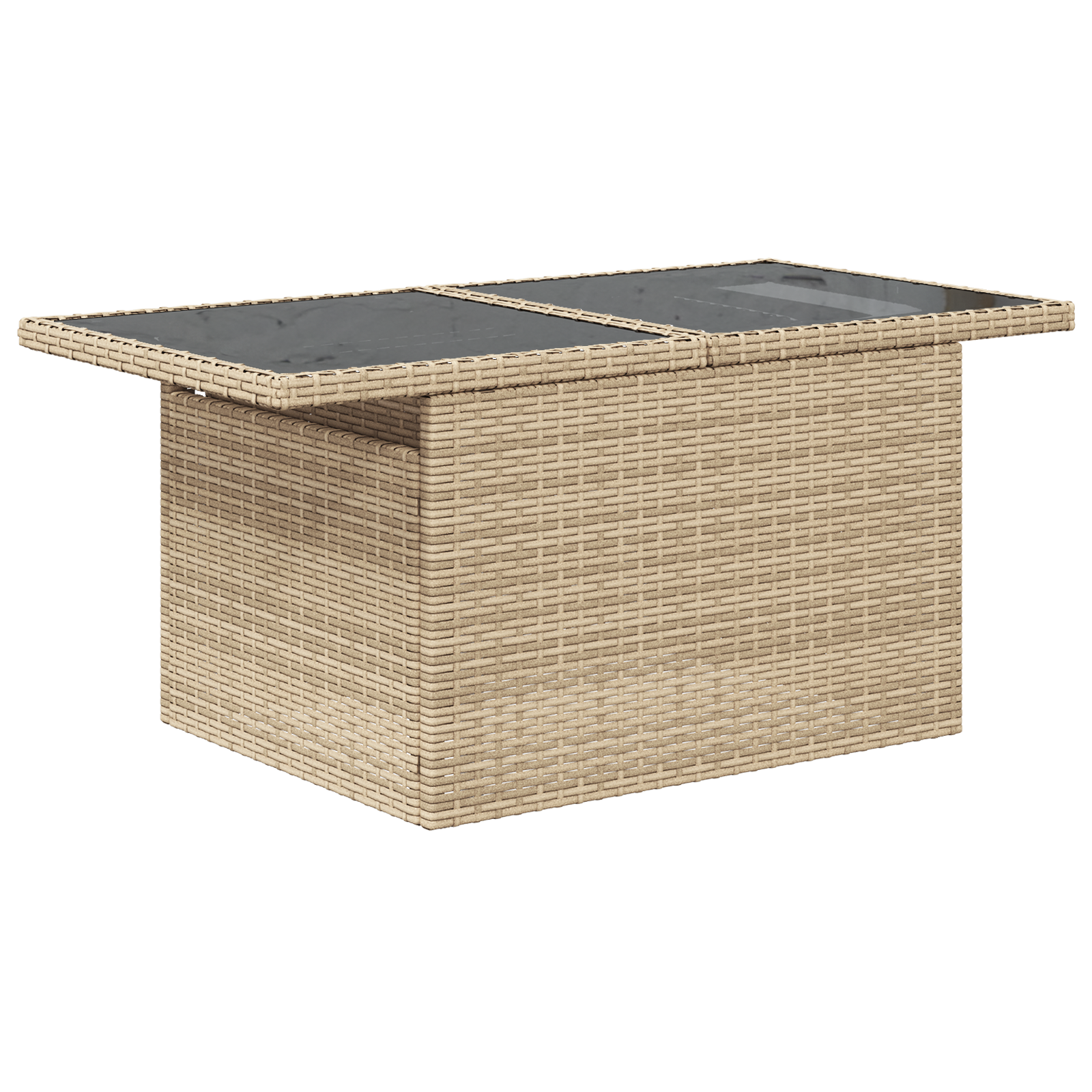 vidaXL 7-delige tuinset met kussens in beige poly rattan